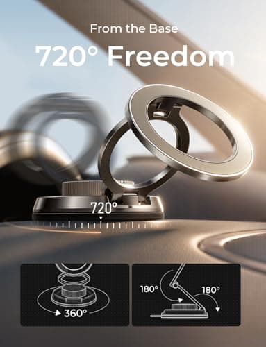 LISEN Suction Phone Mount for Vacuum [All-Metal & Nano Gel 98+LBS Suction] 360 Adjustable Vacuum Magnetic Phone Holder for Car, for Magsafe Car Mount for iPhone 17 Pro Max 16 15 14 13 12 &Dash Covers - Thumbnail 6