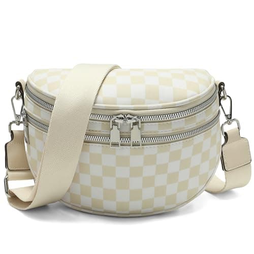 Goinsound Crossbody Bags for Women PU Leather Fanny Packs for Women Trendy Bum Bag with Adjustable Strap - Image 1