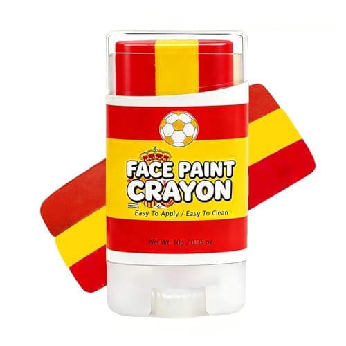 Red Yellow and Red Face & Body Paint Sticks, Spain Flag Face Paint Sticks for World Cup Fans, Body Paint Sticks for Rugby, Baseball and Soccer Athletes, Patriotic Sports-Themed Makeup (Spain) - Image 1
