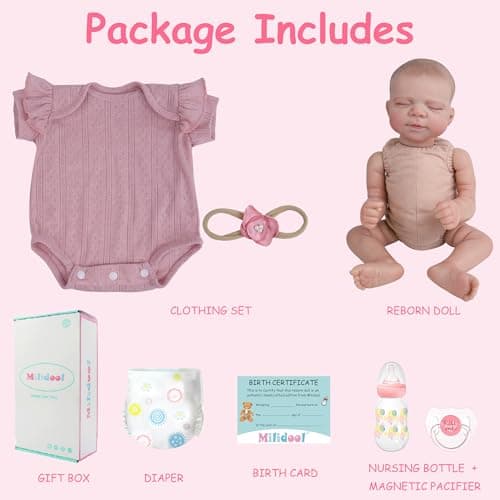 Milidool Realistic Reborn Baby Dolls - 20Inch Soft Vinyl Lifelike Newborn Baby Dolls Poseable Real Life Baby Girls Dolls with Accessories Toy Gifts for Kids Age 3 + Girls, Collection - Thumbnail 5