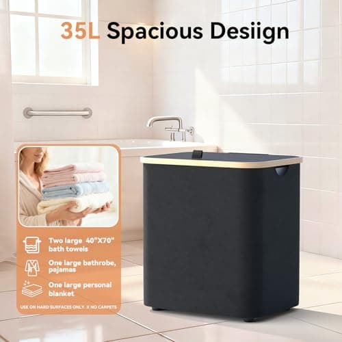 Towel Warmer for Bathroom,35L Foldable Towel Warmer Quick Heat Warming Tub Heating Detachable Bucket with Auto Shut Off, Electric Hot Towel for Spa,Blanket,Baby,Bathrobe Towels - Thumbnail 4