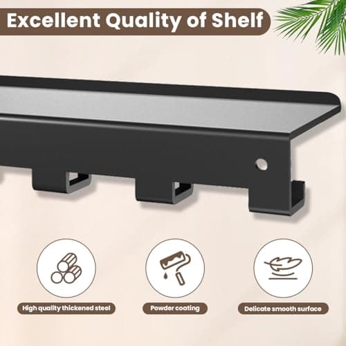 Floating Shelf Organizer Compatible with Tonal Accessories Home Gym Weight wall Storage Equipment Hanger Metal Rack Holder Wall Mount with Hooks T-Lock Adapters Bracket Hanger Workout (Floating Shelf) - Thumbnail 3