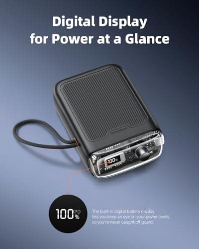 Innostyle Two-Way Charging Power Bank, Built-in Retractable Cables, Dual Device Charging, Travel Essential Phone Power Bank, Compatible with iPhone 17 Pro Max, Samsung, iPad (Black) - Thumbnail 6