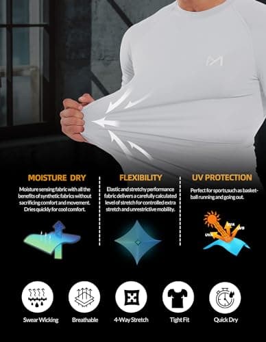 Men’s Compression Shirts Quick Dry, Top Baselayer Short Sleeve Athletic Undershirt, Workout Gym Slimming Undershirt - Thumbnail 4