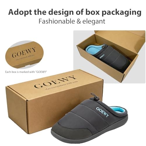 GOEWY Two-Tone Mens Slippers,Indoor and Outdoor House Shoes with Memory Foam,Anti-Slip Bedroom Slippers as Gifts for Mens Him Dad Husband boyfriend - Thumbnail 6