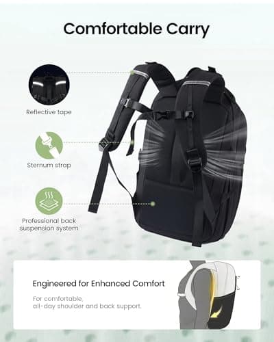 LOVEVOOK Everyday Laptop Backpack for Women & Men With Giant Tumbler Holder,15.6 Inch Classic Travel Work College Teacher Carry on Backpack Purse,Waterproof Computer laptop Bag Hiking Backpack,Black - Thumbnail 5