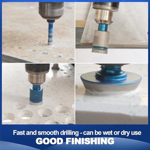 Tile Hole Saw Kit Diamond- BRSCHNITT 11pcs Diamond Core Drill Bit for Porcelain Tile Ceramic Marble Granite Drilling Triangle Shank - Thumbnail 4