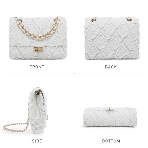 MKP Women Small Shoulder Bags Quilted Crossbody Distressed Jean Denim Purse Evening Bag Clutch Handbag with Chain Strap - Thumbnail 6