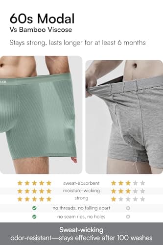 GOOTUCH Mens Underwear Briefs Odor Control, Moisture Wicking Ultra-Stretch Seamless Modal Underwear, Silver-Ion Tech(Black/Dark Gray/Green/Grey Blue, S) - Thumbnail 5