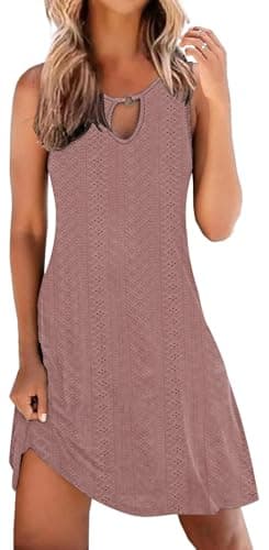 ETCYY NEW Summer Dresses for Women Trendy Boho Floral Print Sundresses Sleeveless Beach Cover Up Dress with Pockets - Image 1