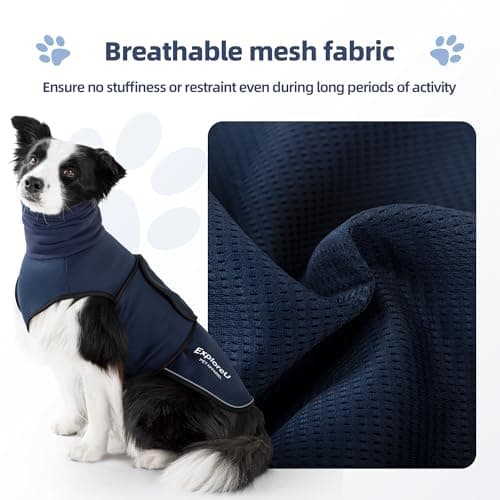 ExploreU Dog Anxiety Vest Skin-Friendly Thunder for Dogs, Dog Calming Shirt for Thunder, Fireworks, Vet Visits and Separation - Keep Pet Calm Without Medicine (Blue, M) - Thumbnail 5