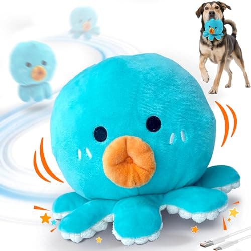 Hanarook Interactive Dog Toys, [Newly Upgraded] Moving Dog Toy to Keep Them Busy, Bouncing Dogs Toy/Squeaky Rolling Ball with Jumping Music Talking Mode for Small Medium Large Dogs(Upgrade Octopus)