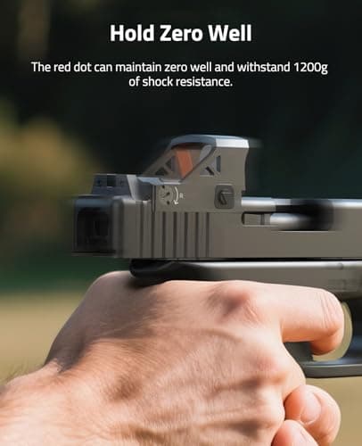 CVLIFE Wolfprowl Motion Awake Red Dot Sight, Compatible with RMS/RMSC 3MOA Red Dot Compact Reflex Sight Shockproof IPX7 Waterproof, with Adapter Plate for MOS 21mm Picatinny Base - Thumbnail 6