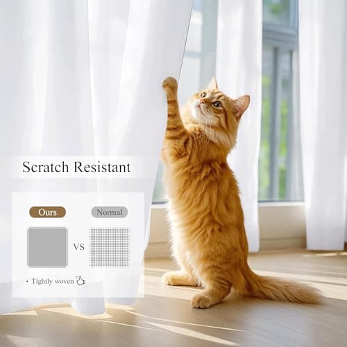 NICETOWN 2 Panels Non-See-Through Privacy Sheer Curtains 102 Inches Long, Light Filtering Rod Pocket Window Treatment Luxury Drapes for Living Room, Dining Room, Pure White, W52 x L102 in - Thumbnail 4