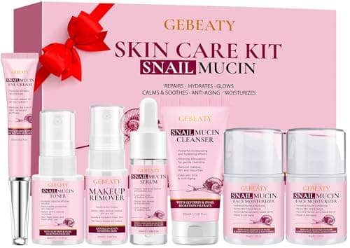 Christmas Gifts for Women,7 Pcs Skin Care Set,Hydrating Moisturing Repairing Soothing Snail Mucin Facial Skin Care Routine Kit for Dull Skin & Dry Skin,Skincare Gift Set Women - Image 1
