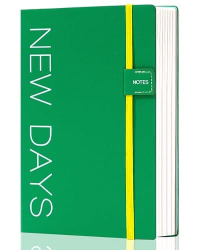 CAGIE Lined Journal for Women Men, 300 Pages College Ruled Journal Notebook for Writing, A5 Hardcover Journal Notebook for Work, 100GSM Thick Vegan Leather Diary, Green - Image 1