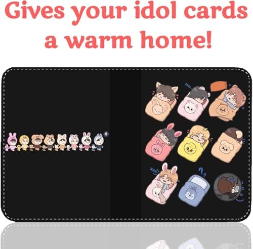 KEFEIKJ Cute Trading Photocard Binder, STAY Photo Album Cartoon Card Holder Book Storage Cards with Sleeves for Lomo Cards Gift - Boys & Girls, idol Photo Protect (Black) - Thumbnail 2