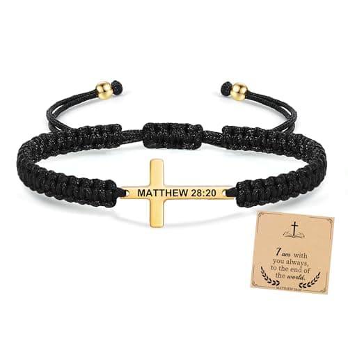 Sistble Mothers Day Gifts for Women Teens, Easter Basket Stuffers Cross Bracelets Christian Gifts for Men Confirmation Cross Bracelet Jesus Religious Baptism Gift for Teen Inspirational Jewelry - Image 1