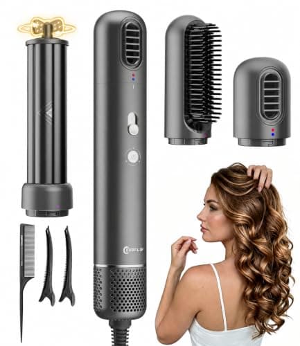 3 in 1 Hot Hair Air Styler Wrap Set, Dual‑Direction Air Curler Fast Drying Hair Dryer Brush with 8M Negative Ions All‑in‑One Styling Tool for Curling, Straightening & Volumizing Home Travel Salon - Image 1