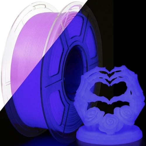 iSANMATE 3D Printer Filament Glow Purple, Glow in The Dark Filament Purple, PETG Filament 1.75 mm,Ideal for Halloween, Christmas & Fall Pumpkin Decorations, 1KG/Spool