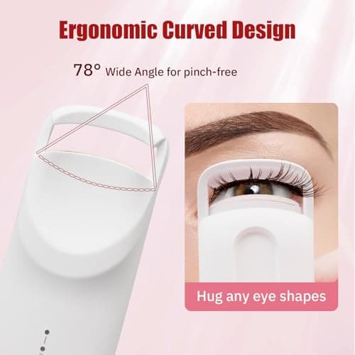 Upgrade Heated Eyelash Curler, Electric Eyelash Curler with 5s Fast Heating, Type-C Rechargeable, Portable Lash Curler, Long-Lasting Lash Lift, Natural Style, Heat-Sensitive Pad (White) - Thumbnail 4