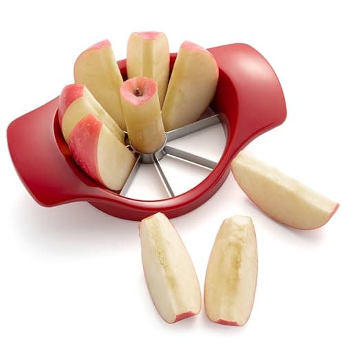 Classic Fruit Slicer Apple Slicer - Professional Apple Cutter - Stainless Steel Apple Corer - Super Sharp Apple Slicer and Corer - Apple Tool with 8 Sharp Blades, One Size, Red