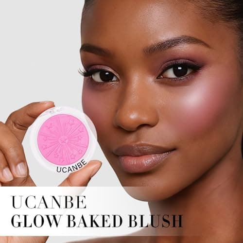 Baked Blush for Cheeks Makeup - Glow Powder Blush Palette, Silky Smooth, Seamless Buildable Face Blush Powder with Subtle Shimmer for a Natural, Long-Lasting Glow, 04 Bubble (Pink-Lilac Shade) - Thumbnail 6