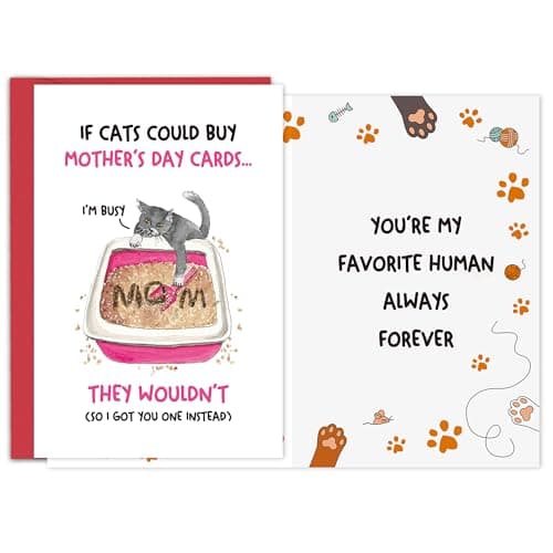 Funny Mother's Day Cards for Mom, Funny Mother's Day Card for Cat Lover, Perfect Card for Mum,Humor Mothers Day Gifts for Women,Unique Gifts for Mothers Day - Image 1