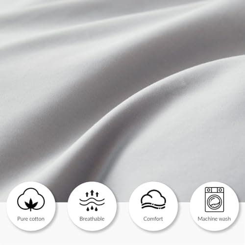 DCSKY Organic Cotton Queen Pillowcases - Set of 2, 800 Thread Count Cotton Pillowcases - Soft and Breathable Envelope Closure Pillow Cases - 20x30 Pillow Covers for Bed,Grey - Thumbnail 5