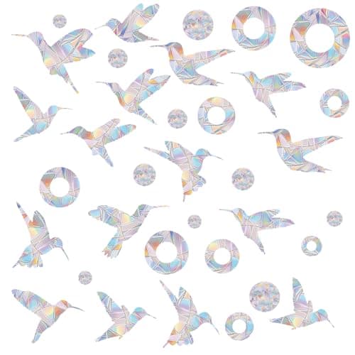72 Pcs Window Decals to Prevent Bird Strikes - Anti-Collision Window Stickers for Birds, Rainbow Window Clings for Glass Windows, Reusable Static Clings for Bird Window Deterrent, No Glue Needed - Thumbnail 3