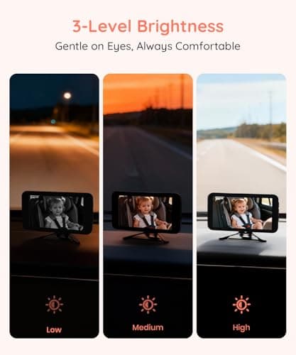 Babyvue BV5 Baby Car Camera 1080P, Dual USB Powered for Large Vehicles, IR Night Vision, 5.2” Display with Rear-Facing Car Seat Camera, Easy Installation for Infant & Toddler - Thumbnail 6