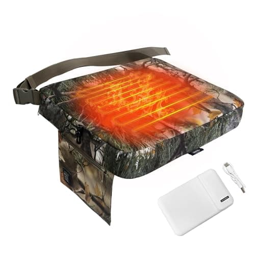 MDSTOP Heated Hunting Seat Cushion, Waterproof Seat Pads for Tree Stand & Ladder Stand, for Hunting, Ice Fishing, Hiking, Camping, Battery Included (Camo) - Image 1