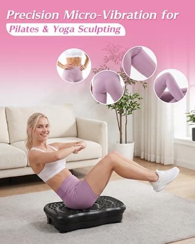 Vibrating Fitness Platform, 200 Speed Levels Vibration Plate for Full Body Training & Body Shaping, 300 Lbs Load with Resistance Bands for Daily Use - Thumbnail 4