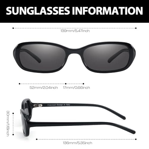 DreamCalf Retro Sunglasses for Women Men Vintage 90s Small Rectangular Sun Glasses 2026 Trendy Narrow Shades - Thumbnail 3