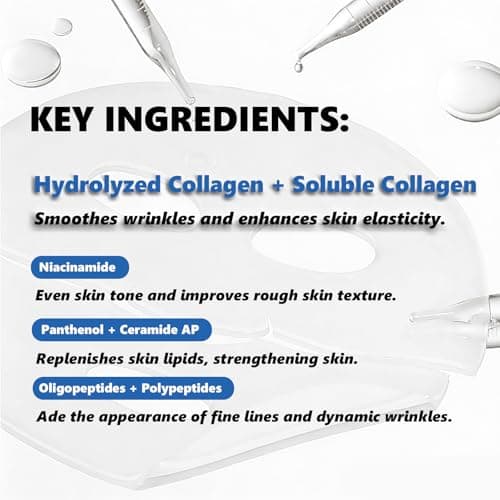 ABOTE Collagen Facial Sheet Mask - Overnight Jelly Gel Transforming from White to Transparent for Glass Glow Skin, Boost Elasticity, Even Skin Tone & Hydrate, 1.23oz (35g) x 4 Pack - Thumbnail 5