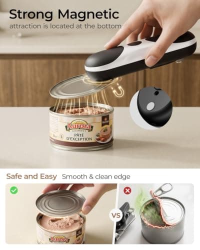 Electric Can Opener, One-Touch Automatic Can Opener, USB Rechargeable Electric Can Opener for Seniors with Arthritis- Cordless Battery Powered, Side Cut, Smooth Edge, Handsfree, for Any Size Cans - Thumbnail 5