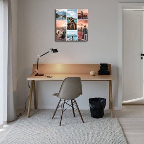 ZHIYYHAO Collage 6 Photo Canvas Prints Custom Multi Personalized Picture Collage with Your Photos for Family Wedding Friends Anniversary (CF-3,24.00L''X24.00W) - Thumbnail 4