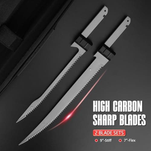 WellMall Fillet Knife - Electric Fillet Knife for Fish, Cordless Electric Knifes with Safe Lock, Non-Slip Grip Handle with 7"+9" blade - Thumbnail 4