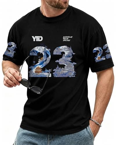YTD 23 Graphic T-Shirts for Men Women, Relaxed Fit Cotton Crewneck Short Sleeve Casual Fashion Tee - Thumbnail 2