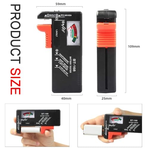 2Pcs Battery Tester Checker, Universal Battery Checker for AA AAA C D 9V 1.5V Button Cell Household Batteries Smal Electrical Monitor Meter Equipment (Requires No Battery for Operating) - Thumbnail 2