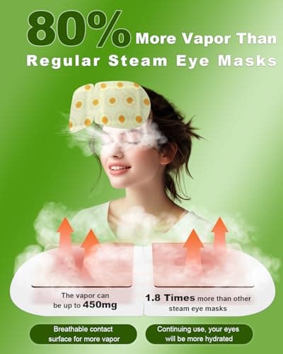 30 Packs Steam Eye Mask Chamomile,Warm Compress for Dry Eyes Sleep Mask,Hot Auto Heated Eye Masks Relaxing Gifts for Women Moist Heat Soothing Eye Fatigue,Disposable Eye Mask for SPA Essentials - Thumbnail 2