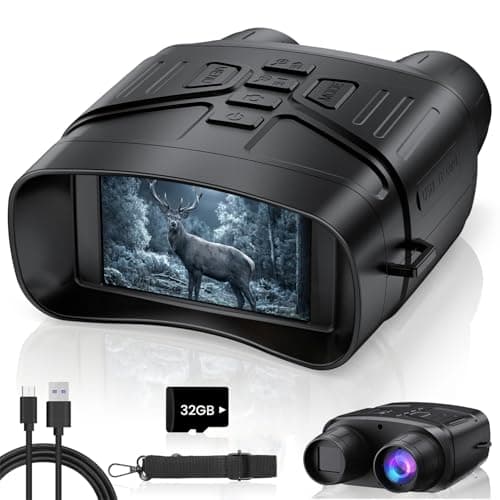 TELUHA Night Vision Goggles for Adults, 4K Night Vision Binoculars with 5000mAh Rechargeable Battery and 32GB TF Card for Hunting, Wildlife Observation and Security - Image 1
