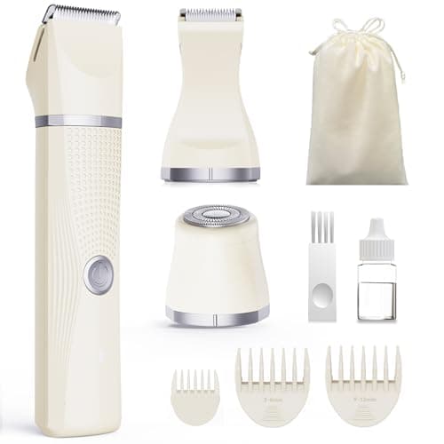Unibono Pubic Hair Trimmer Women - Waterproof Bikini Trimmer, Rechargeable 3-in-1 Electric Razor, Personal Trimmer Groomer for Body Hair, Cordless Lady Shaver for Legs, Underarms, Face - Image 1