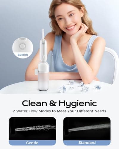 ESSAGER Portable Bidet for Travel, Foldable & Rechargeable Handheld Sprayer–Waterproof with 2 Pressure Modes, 350ml Expandable Bottle for Women, Men, Baby, Postpartum & Personal Hygiene(White) - Thumbnail 2