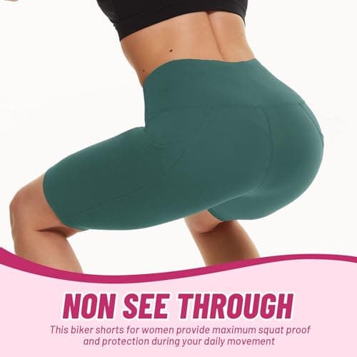CAMPSNAIL 4 Pack Biker Shorts Women with Pockets – 5"/8" High Waist Tummy Control Workout Gym Yoga Running Compression Shorts - Thumbnail 4