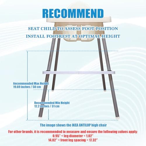 Adjustable Foot Rest for IKEA High Chair, Foot Rest for Baby Feet, High Chair Accessories Footrest Compatible with IKEA Antilop Highchair - Thumbnail 5