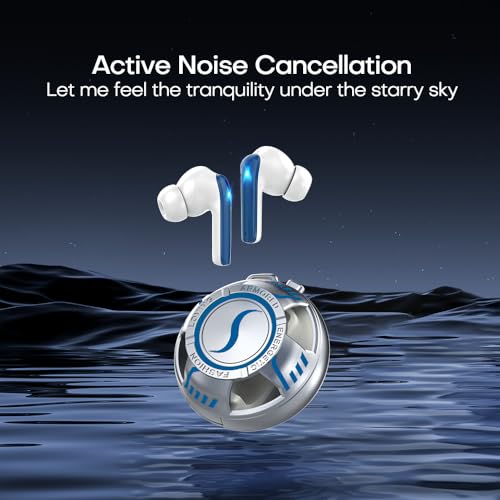 Wireless Bluetooth 5.3 Earbuds Active Noise Canceling Glow Headphones 2.4G Metal Outdoor Wireless Earbuds, 13mm Drivers for Deep Bass, 1H Fast Charging, 5H Play, Fit for Daily, Travel & Sports(Blue) - Thumbnail 6