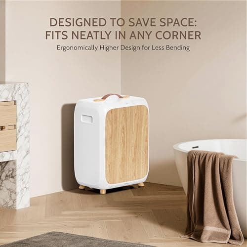 Keenray Towel Warmer Bucket, Luxury Rectangle Towel Warmer for Bathroom with Timer & Delay, Customized Fragrance, Child Lock, Fits 2 Large Towels, Blankets, Bathrobes, Ideal Gift for Him & Her(Wood) - Thumbnail 3
