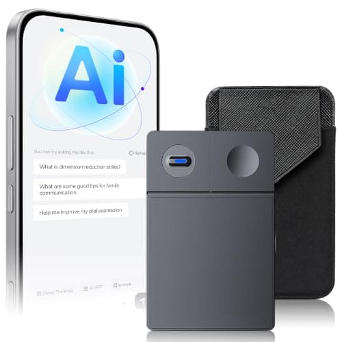 AI Voice Recorder with GPT, Magsafe GPT-Powered AI Chat Recorder, Real Time Translator, Voice to Text, Auto Meeting Summary, Noise Cancelling, AES-256 Secure Cloud Sync, 64GB, 4-in-1 Smart Dictaphone