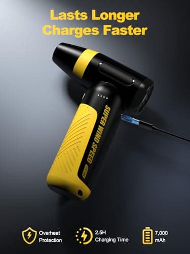 DEEBOX Electric Compressed Air Duster & Blower, 150000 RPM Super Power Adjustable Air Duster, 3 Speed Cordless Mini Blower, USB Rechargeable (5V/2A), Portable Dust Remover for Computer Keyboard Car - Thumbnail 3